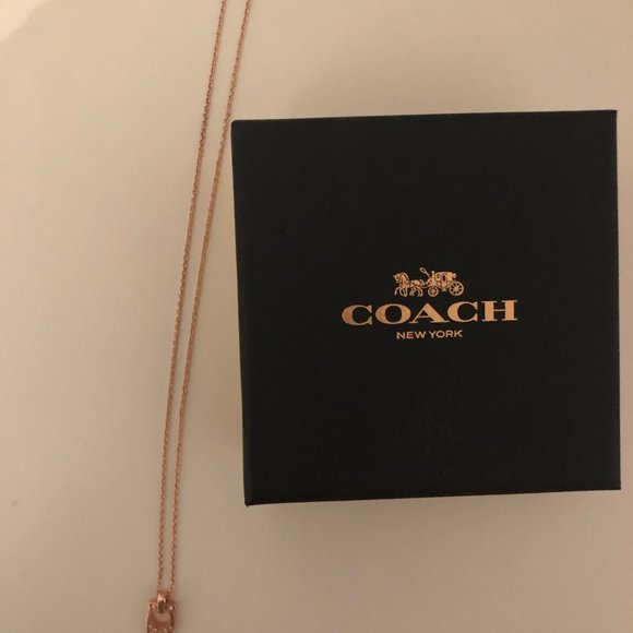 Rose Gold Coach Necklace with Coach Box - Picture 4 of 4